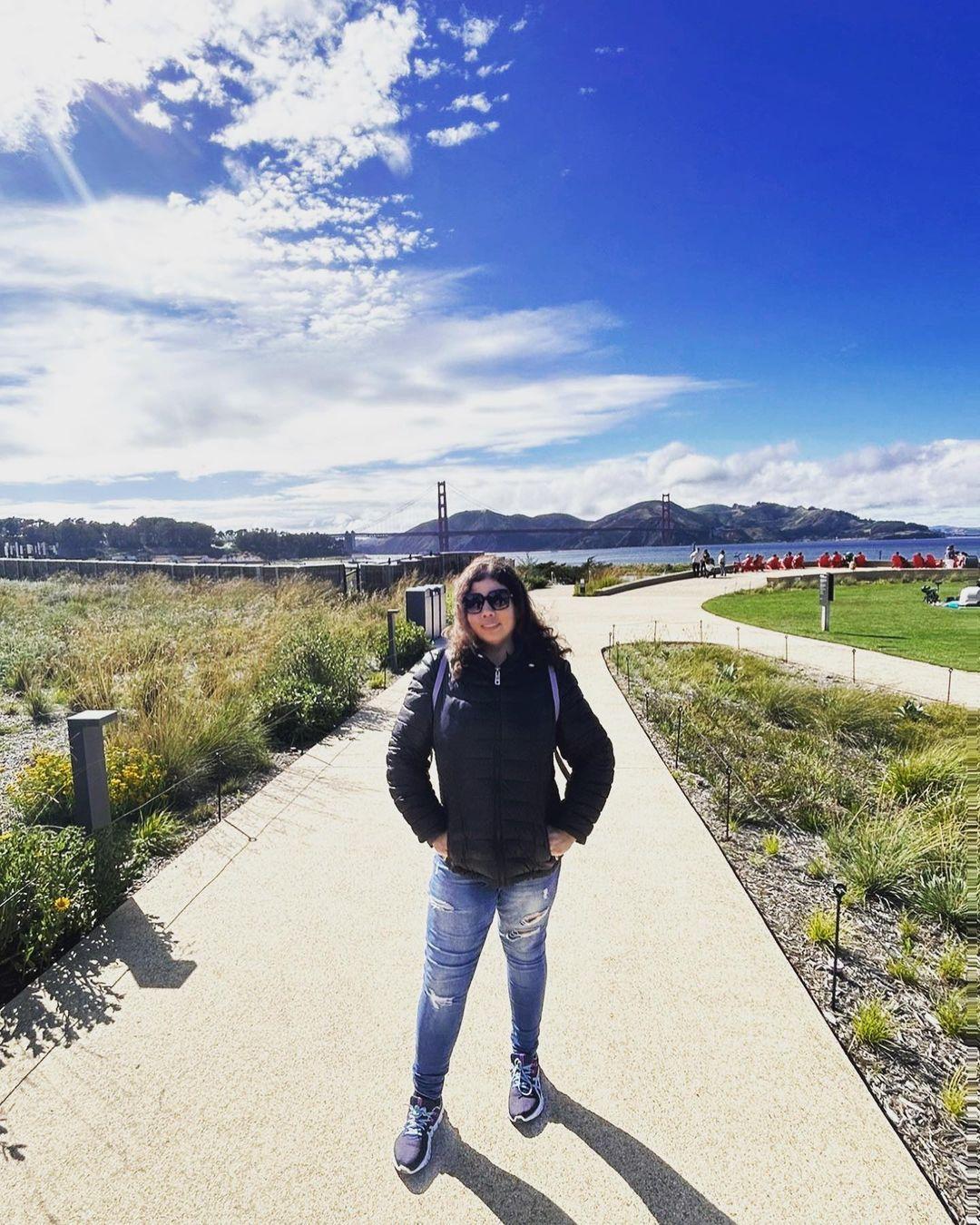 instagram photo of a person on a walking trail at the Presidio