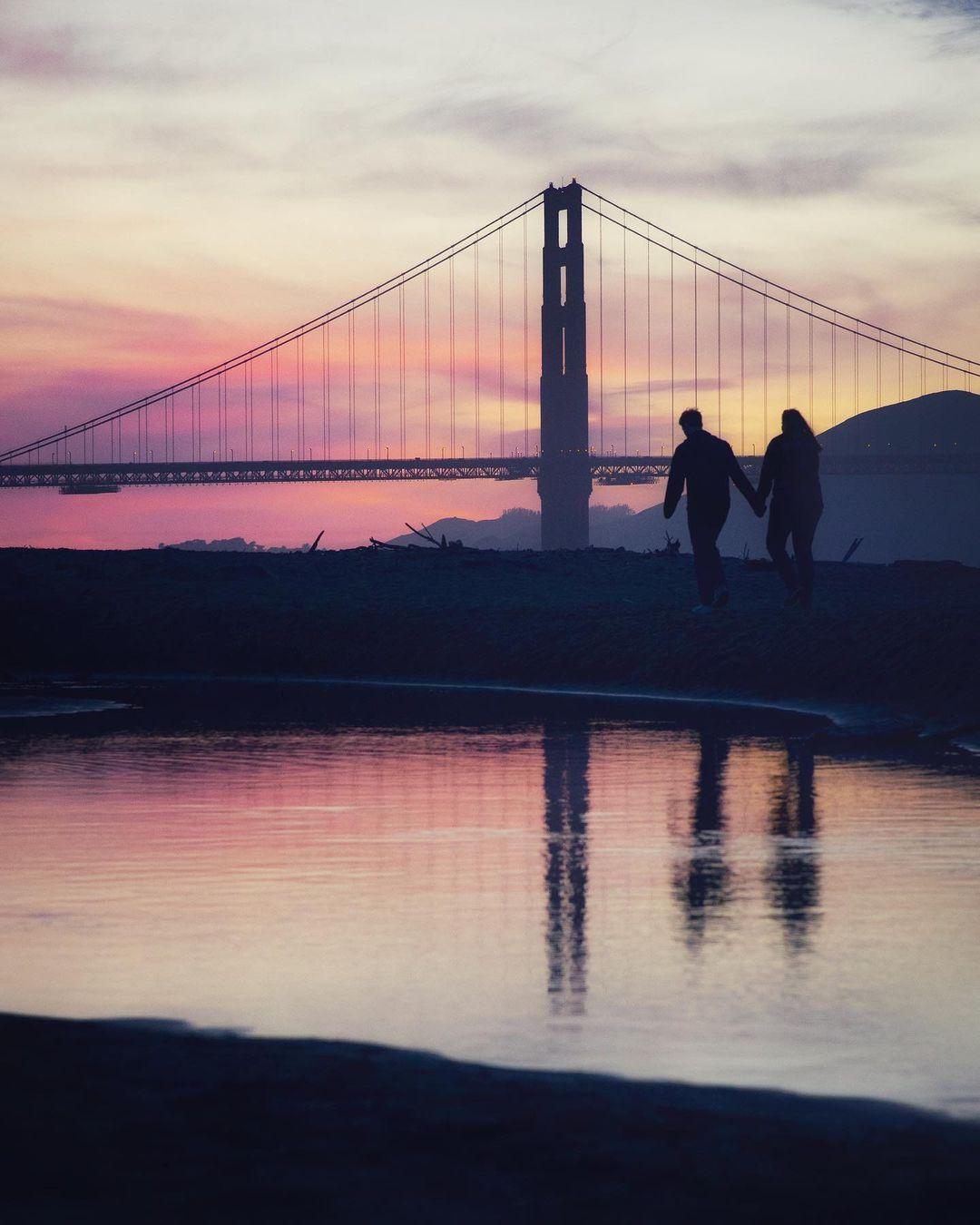 instagram image of the golden gate bridge at sunset